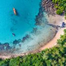 Zanzibar aan het strand Zanzibar van uit de lucht