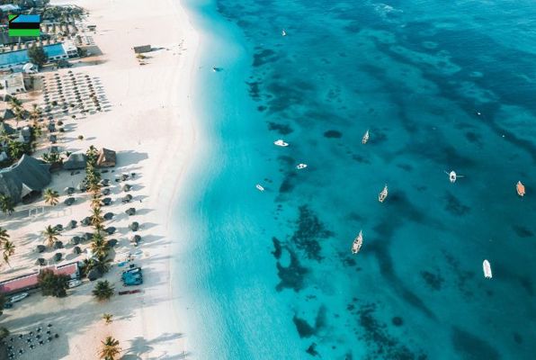 Zanzibar drone shot strand