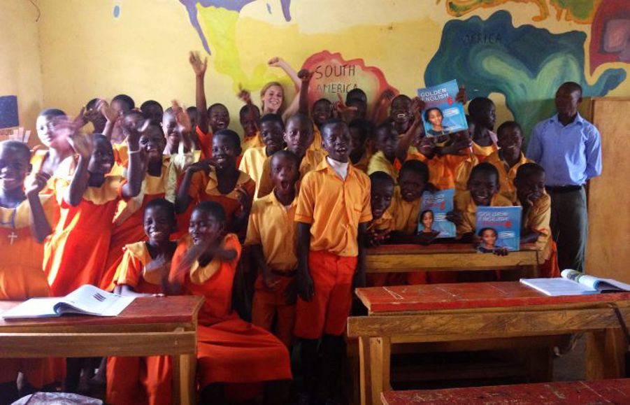 Foto in de klas in Ghana